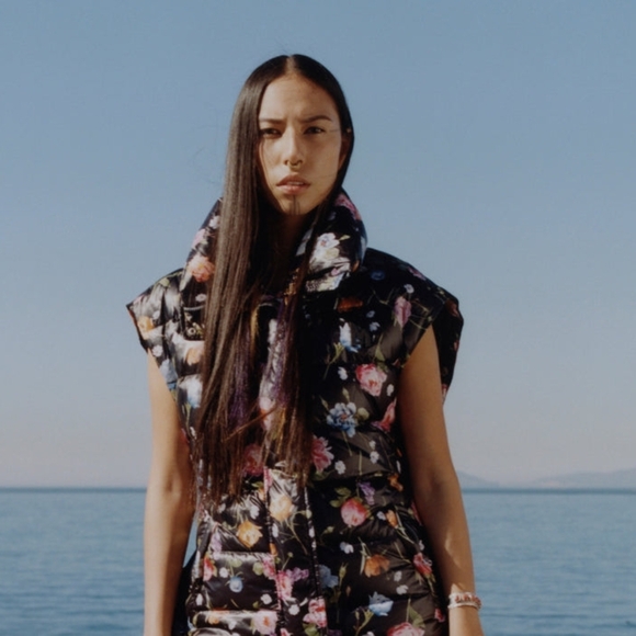 Mackage Zerina Down Floral Print Vest with Belt - Picture 6 of 9